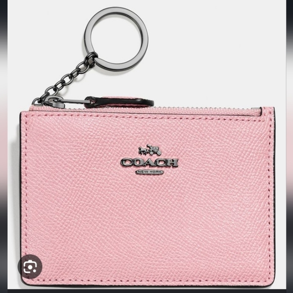 NWT Coach pink leather Mini ID Wallet - Picture 1 of 10